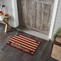 Patriotic Stripes Coir Welcome Rug Rect 20x30 VHC Brands