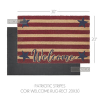 Patriotic Stripes Coir Welcome Rug Rect 20x30 VHC Brands