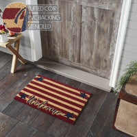 Patriotic Stripes Coir Welcome Rug Rect 20x30 VHC Brands