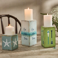 Thumbnail for Lake House Pillar Holders - Set Of 2 Park Designs - The Fox Decor