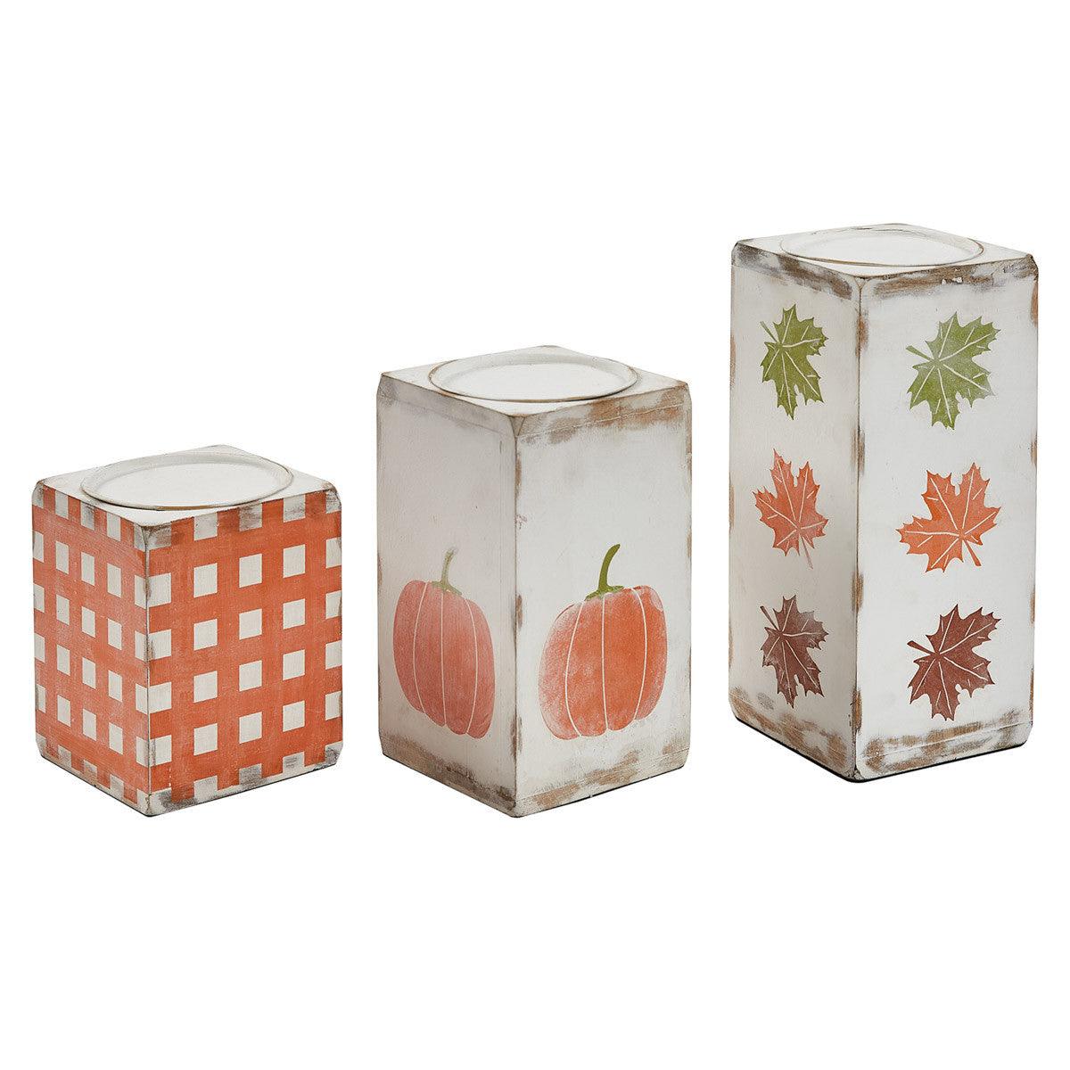 Fall Pillar Holders - Set of 3 - Park Designs