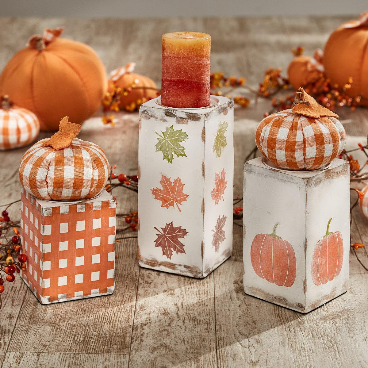 Fall Pillar Holders - Set of 3 - Park Designs - The Fox Decor