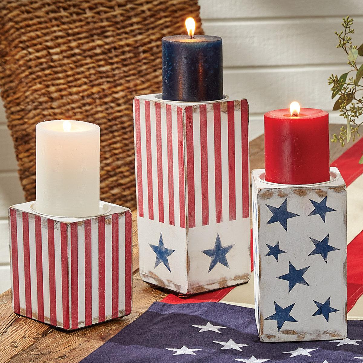 Star Spangled Candlesticks - Set of 3 - Park Designs