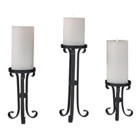 Thumbnail for Iron Scroll Candle Holders - Pillar Set of 3 Park Designs