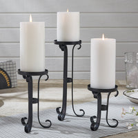 Thumbnail for Iron Scroll Candle Holders - Pillar Set of 3 Park Designs
