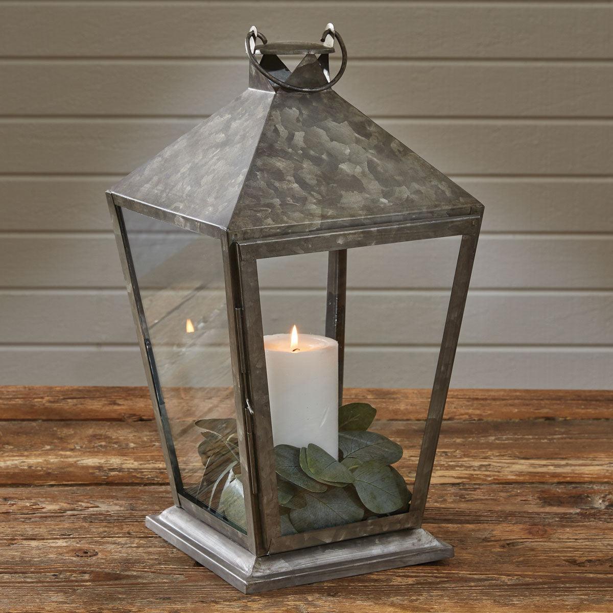 Tall Square Galvanized Lantern - Park Designs - The Fox Decor