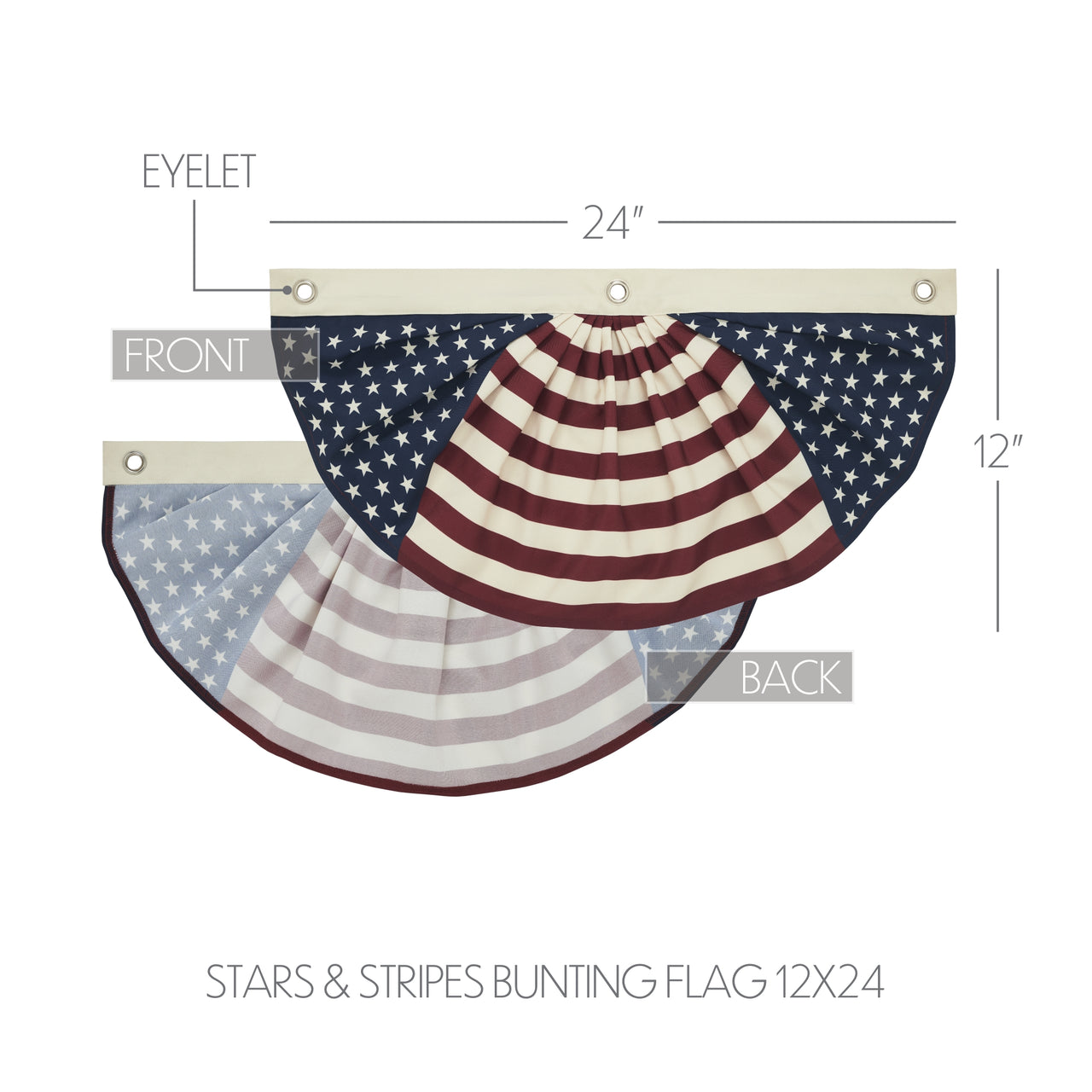 My Country Stars & Stripes Bunting Flag 12x24 - VHC Brands