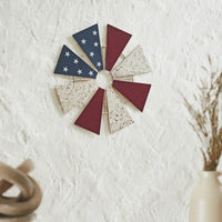 USA Flag Metal Windmill Blades Wall Hanging 12.5x12.5 - VHC Brands