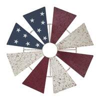 USA Flag Metal Windmill Blades Wall Hanging 12.5x12.5 - VHC Brands
