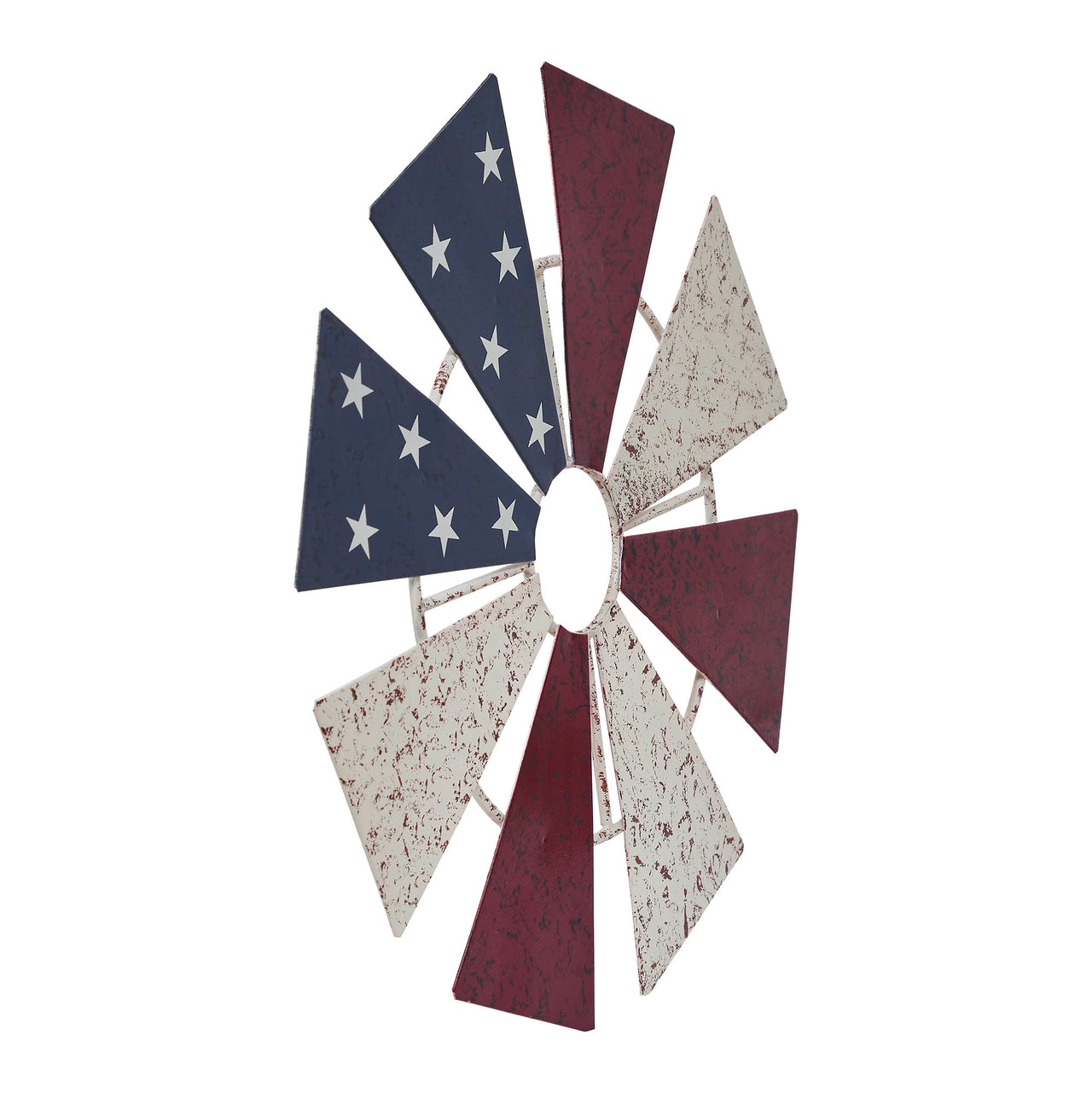 USA Flag Metal Windmill Blades Wall Hanging 12.5x12.5 - VHC Brands