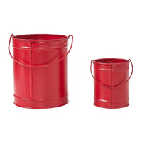 Thumbnail for Patriotic Star Barn Red Metal Candle Holder Set of 2 - 5.5/3.5 inch - VHC Brands