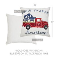 Proud To Be An American Blue Stars On Red Truck Pillow 18x18 - VHC Brands