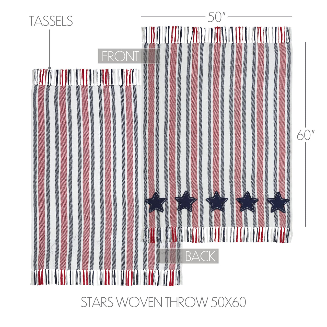 Hatteras Stars Woven Throw 50x60 - VHC Brands