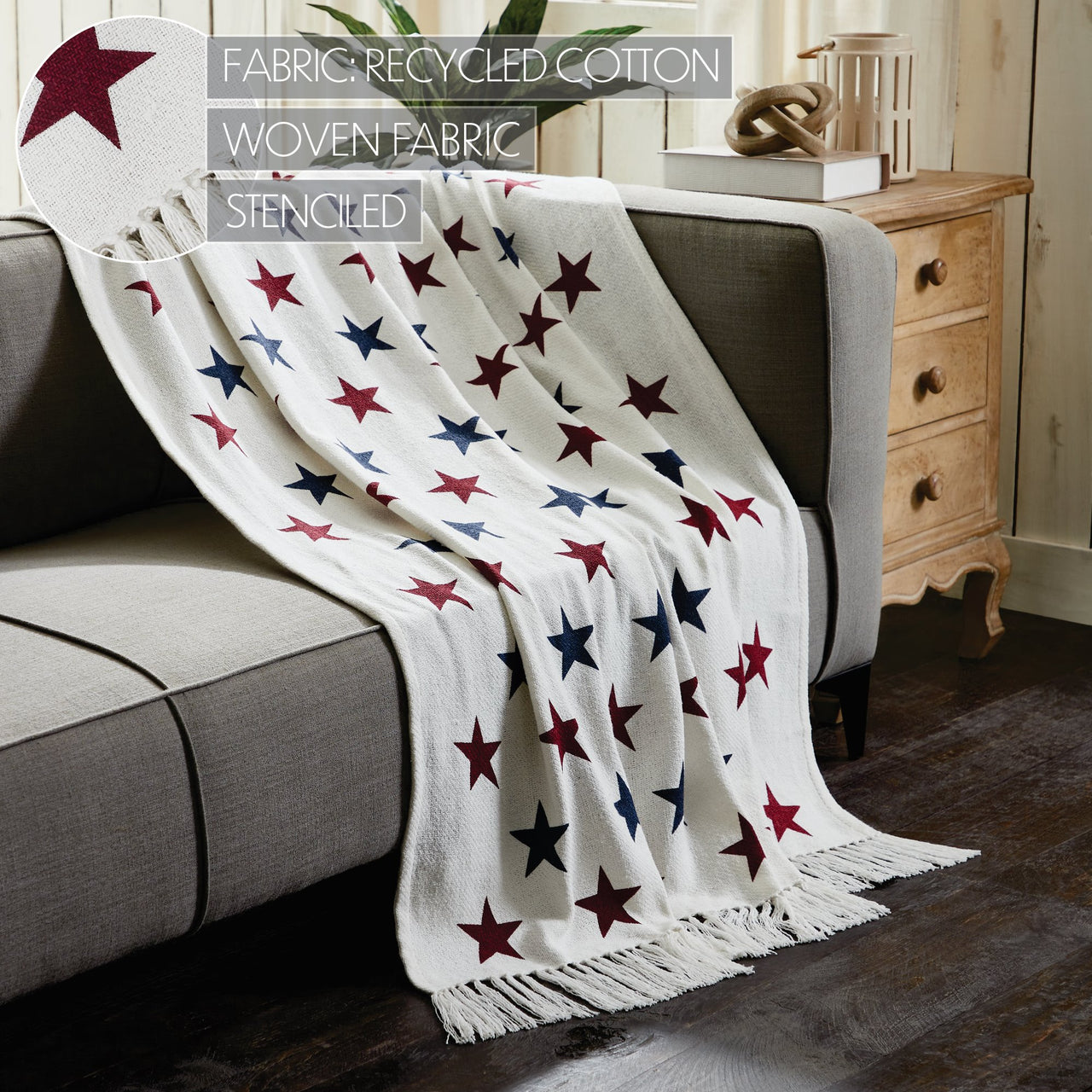 Celebration Stars Woven Throw 50x60 - VHC Brands