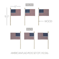 My Country American Flag Picks Set of 3 10.5x6 - VHC Brands