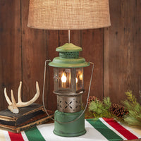 Thumbnail for Green Camp Lantern Lamp With Shade - Park Designs
