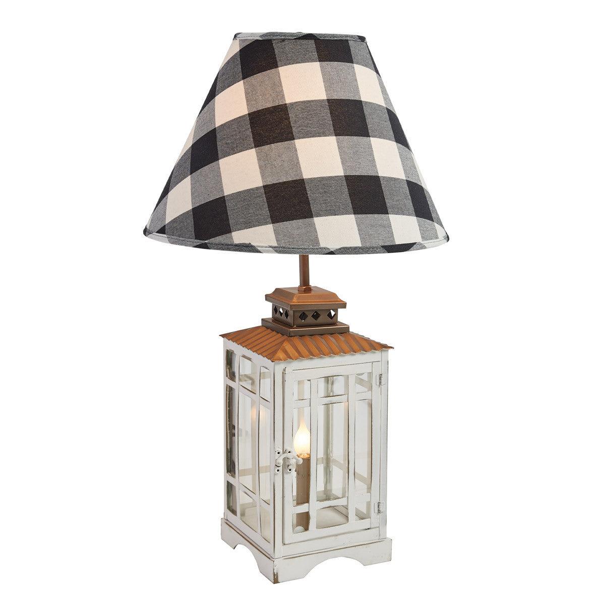 White Lantern Lamp With Night Light - Park Designs - The Fox Decor
