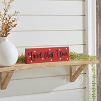 Land That I Love w/ White Stars MDF Block Sign 3x10x1 VHC Brands