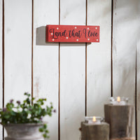 Land That I Love w/ White Stars MDF Block Sign 3x10x1 VHC Brands