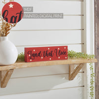 Land That I Love w/ White Stars MDF Block Sign 3x10x1 VHC Brands