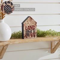 Land That I Love House Shaped Block Sign 6x4x1 VHC Brands