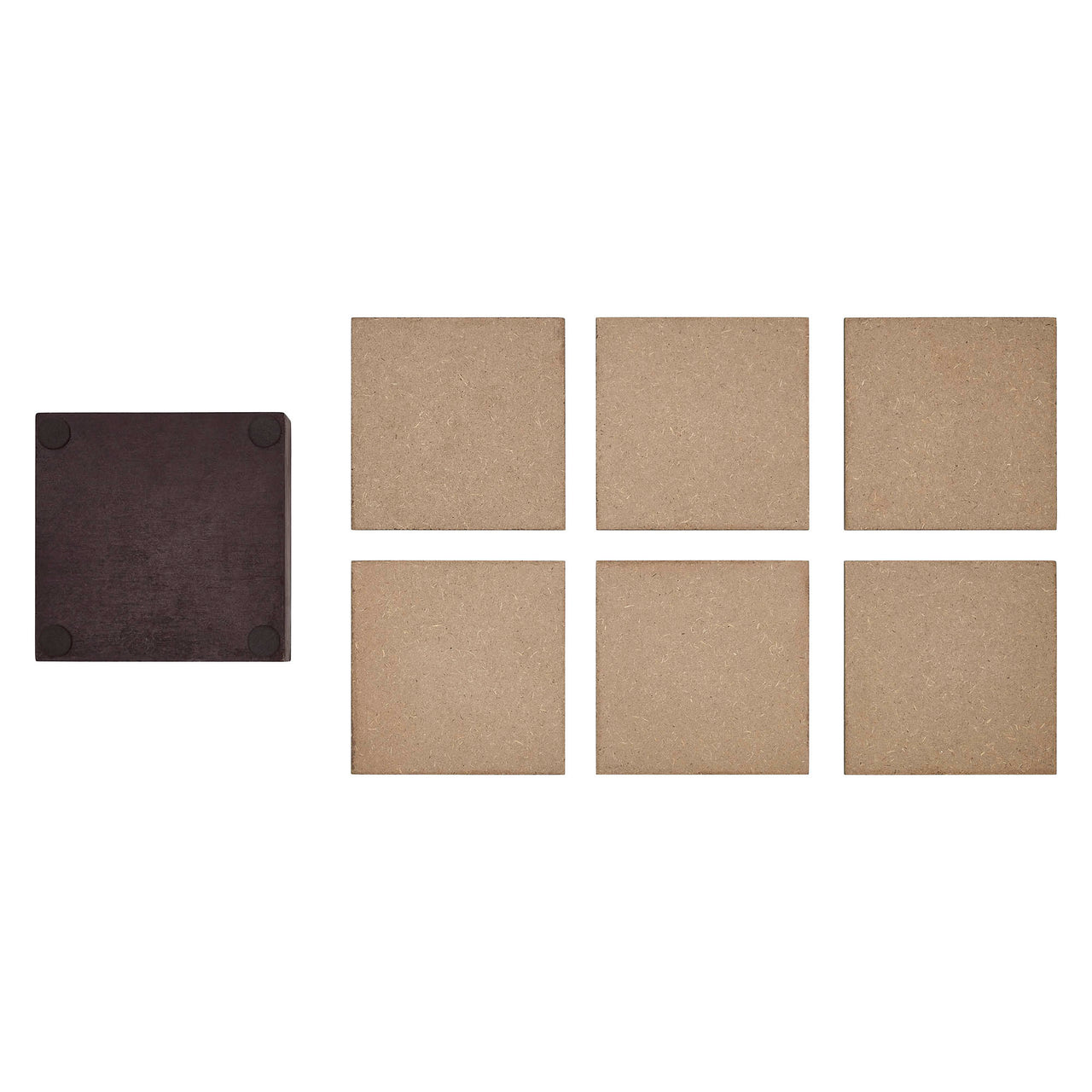 White Stars On Navy MDF Coaster w/ Container Set of 6 4x4 VHC Brands