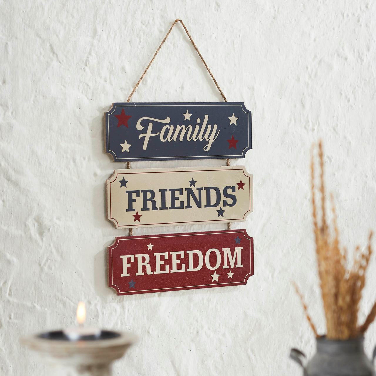 Family Friends Freedom MDF Wall Hanging 12x12 VHC Brands