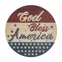 God Bless America Round MDF Wall Hanging 11 Inch Diameter - VHC Brands