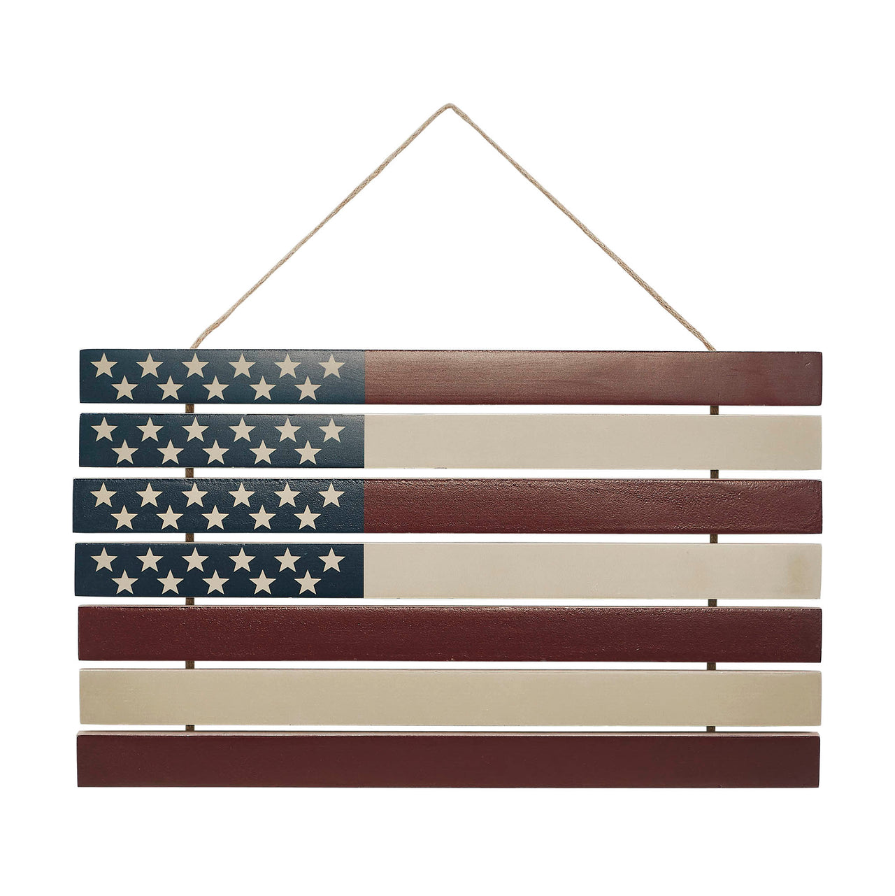 USA Flag Stacked MDF Wall Hanging 12x20 VHC Brands