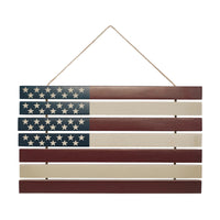 USA Flag Stacked MDF Wall Hanging 12x20 VHC Brands