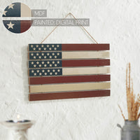 USA Flag Stacked MDF Wall Hanging 12x20 VHC Brands