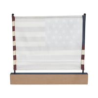 Canvas American Flag on Blue GBA MDF Base Decor 12x14x1 VHC Brands
