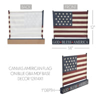 Canvas American Flag on Blue GBA MDF Base Decor 12x14x1 VHC Brands