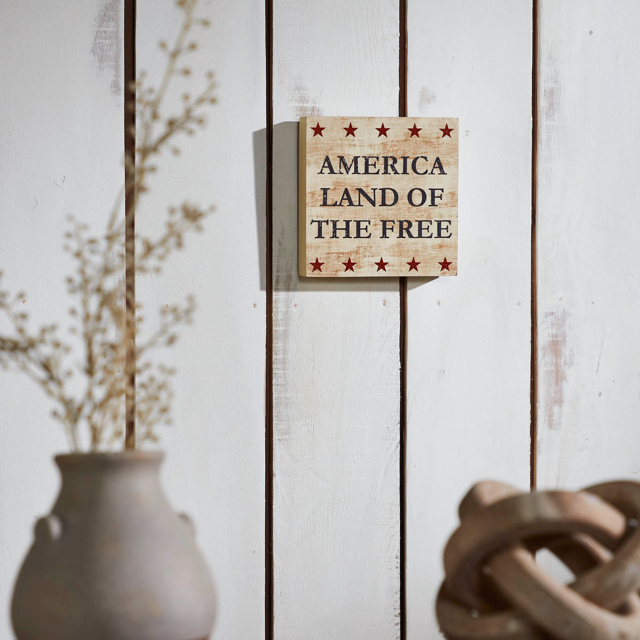 America File. Sign My Country America Land Of The Free w/ Red Stars MDF Block Sign 6x6x1 ...