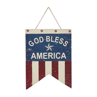 God Bless America Dovetail Flag MDF Wall Hanging 8x6 VHC Brands