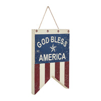 God Bless America Dovetail Flag MDF Wall Hanging 8x6 VHC Brands
