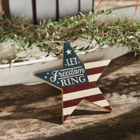 My Country Let Freedom Ring MDF Star Ornament 6x6x0.25 VHC Brands