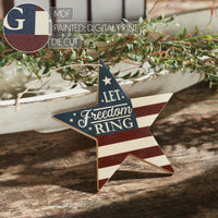 My Country Let Freedom Ring MDF Star Ornament 6x6x0.25 VHC Brands