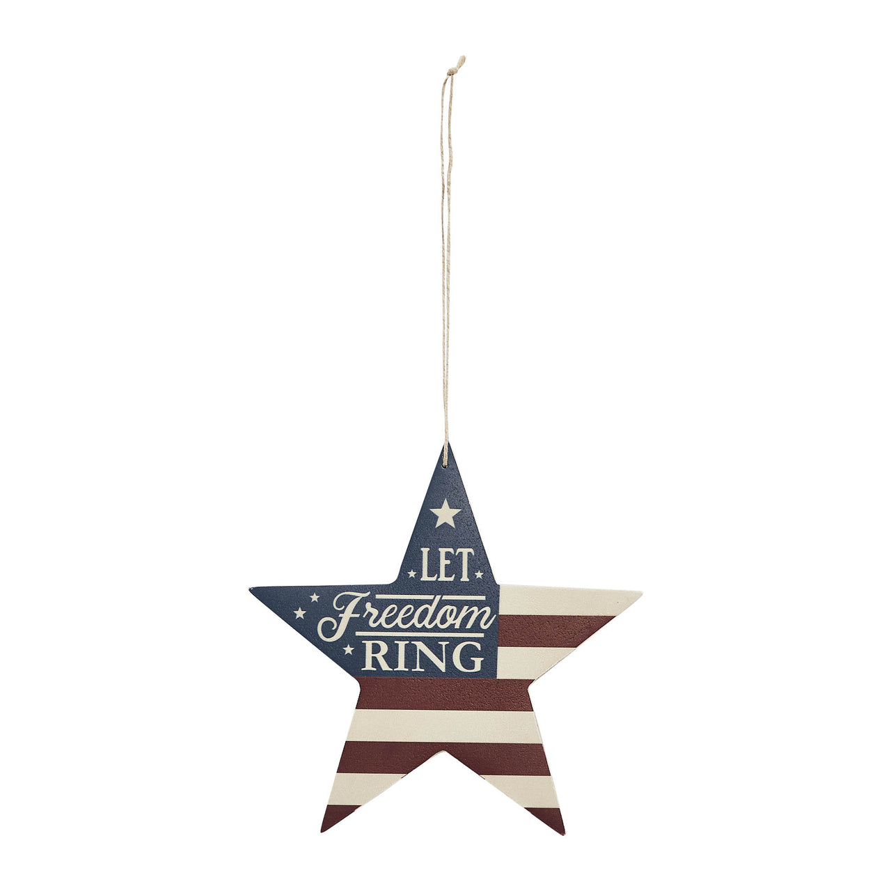 My Country Let Freedom Ring MDF Star Ornament 6x6x0.25 VHC Brands