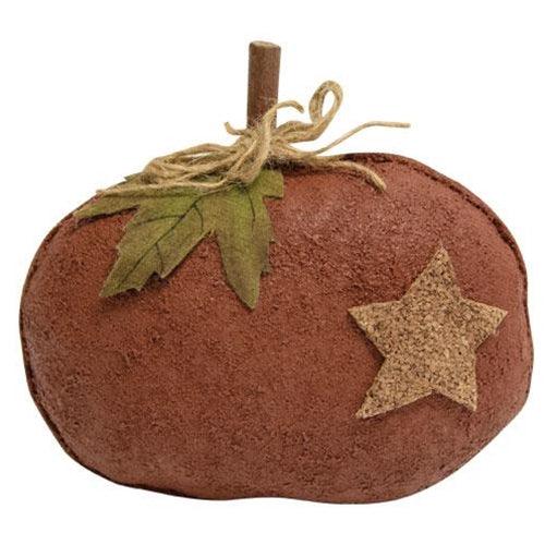 Stiffened Primitive Orange Pumpkin w Star - The Fox Decor