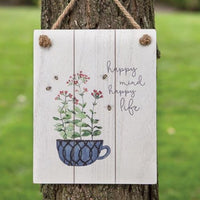 Thumbnail for Happy Mind Happy Life Distressed Shiplap Sign
