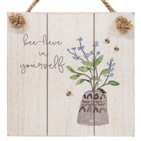 Bee-lieve in Yourself Distressed Shiplap Sign - The Fox Decor