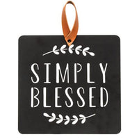 Thumbnail for Simply Blessed Black Metal Cutout Plaque