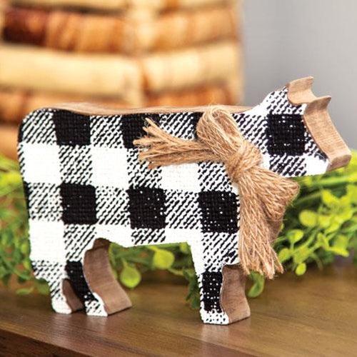 Black & White Buffalo Check Chunky Cow - The Fox Decor