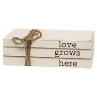 Love Grows Here Stacked Books - The Fox Decor