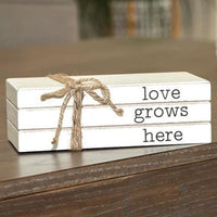 Love Grows Here Stacked Books - The Fox Decor