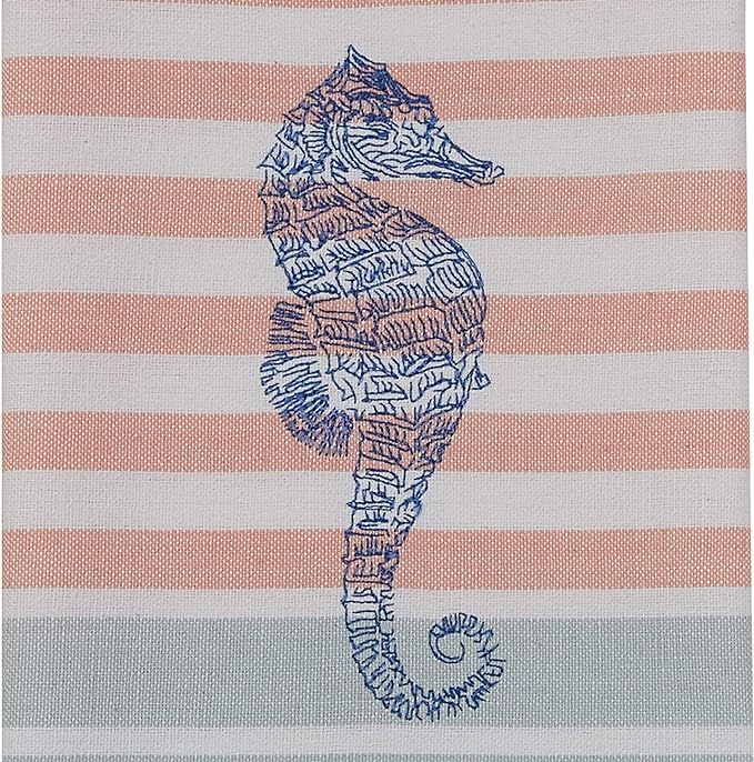 Sea Life Embroidered Seahorse Dishtowel Set of 2 Park Designs