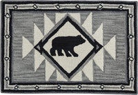 Thumbnail for Tribal Hooked Rug 2' x 3' Black, Gray Park Designs