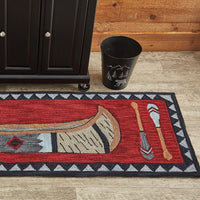 Wilderness Canoe Hooked Rug Runner- 24