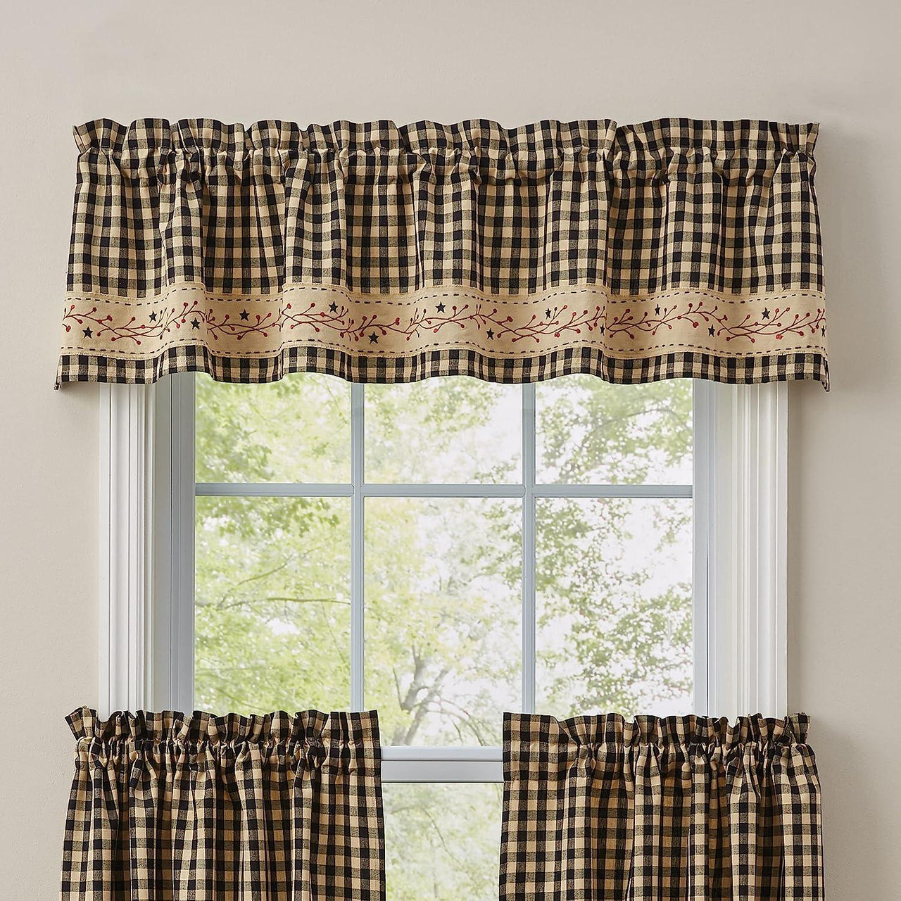 Berry Gingham Valance - Border Park Designs